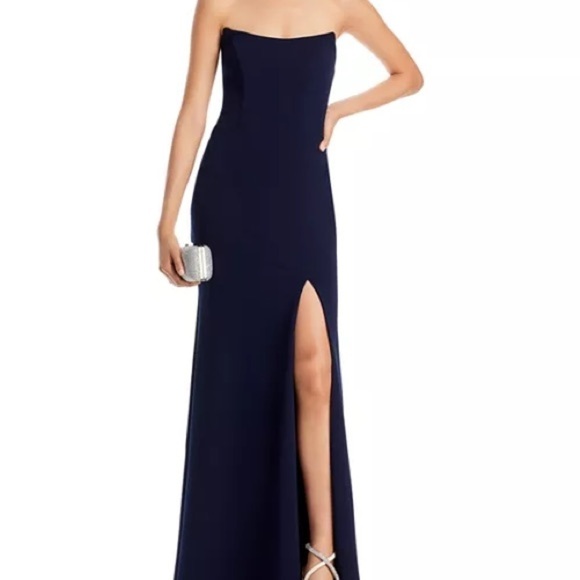 AQUA Strapless GownLength Evening Dress Sweetheart neck Mermaid silhouette, New - Picture 11 of 16